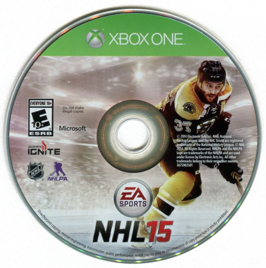NHL 15 disc for Xbox One (XONE) sports hockey video game