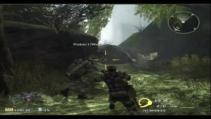 SOCOM: U.S. Navy Seals [Greatest Hits] for PlayStation 2 (PS2) featuring elite tactical squad-based warfare where you lead a four-man team through high-stakes global missions; use stealth, teamwork, and precise strategy to neutralize terrorists in this definitive military shooter that pioneered online play for the PS2 platform gameplay screenshot