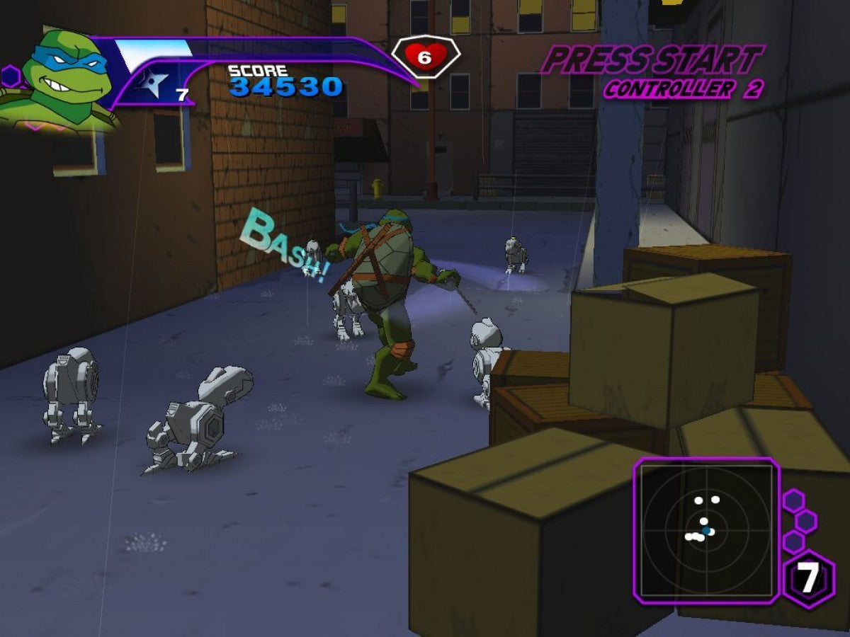 Teenage Mutant Ninja Turtles TMNT Platinum Hits Xbox classic arcade beat em up game four player cooperative brawler featuring Leonardo Donatello Michelangelo Raphael and villains Shredder Krang gameplay screenshot