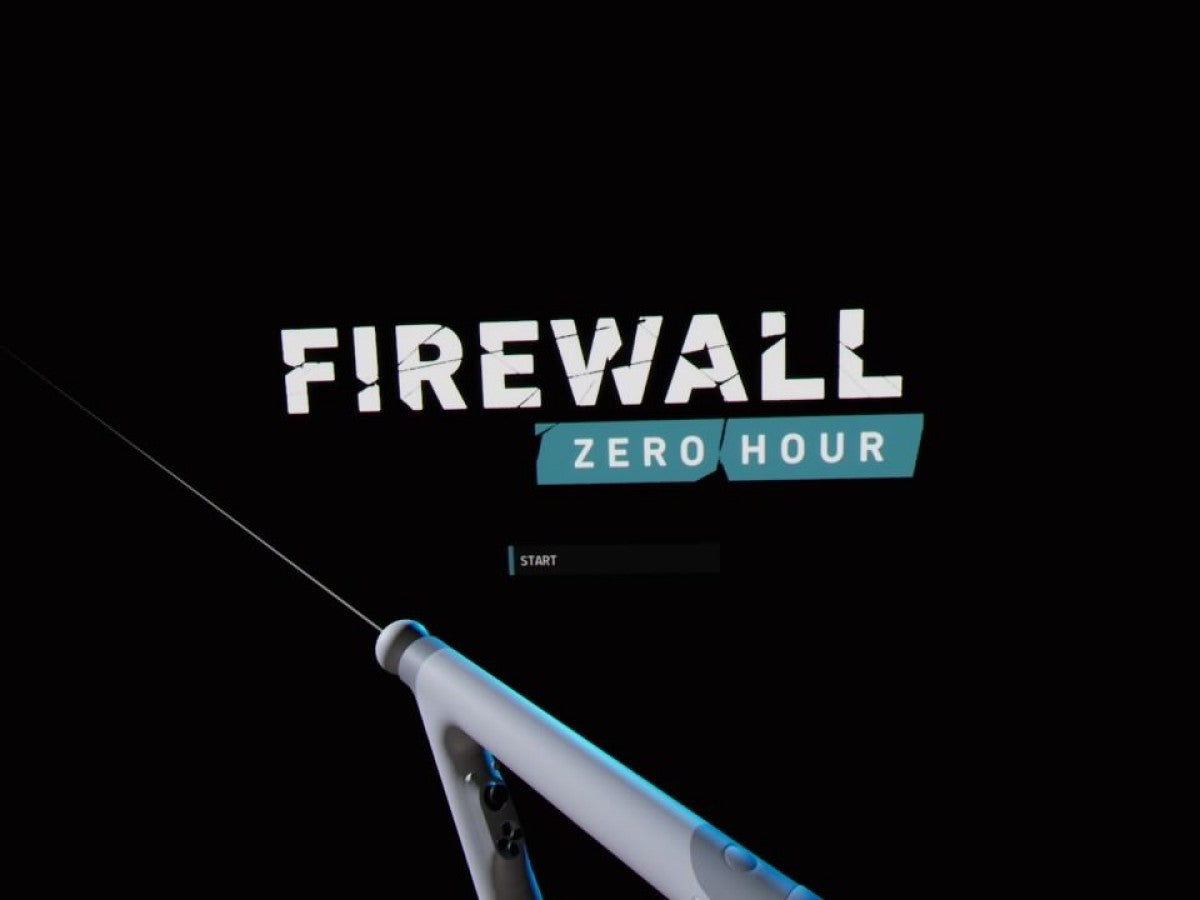 Firewall Zero Hour – PlayStation 4 (PS4) video game start screen, tactical VR first-person shooter by Sony Interactive Entertainment