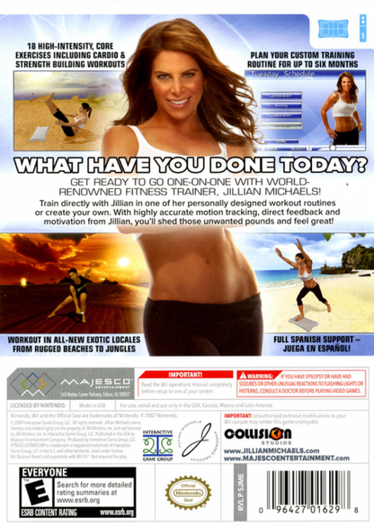 Jillian Michaels' Fitness Ultimatum 2010 back of case for Nintendo Wii (Wii) video game