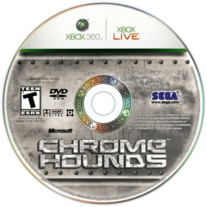 Chromehounds disc for Xbox 360 (X360) mech combat video game