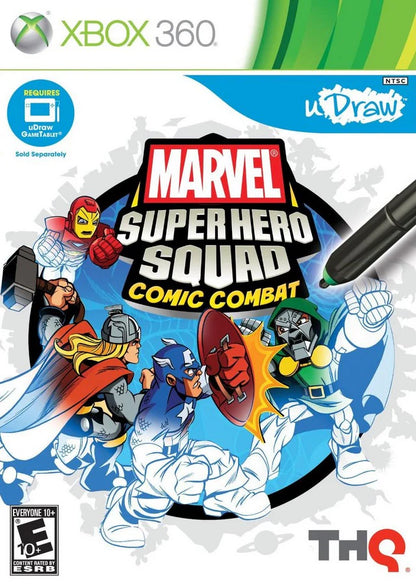 uDraw Marvel Super Hero Squad: Comic Combat cover art for Xbox 360 (X360) action-adventure superhero video game