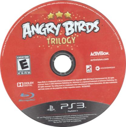 Angry Birds Trilogy PlayStation 3 PS3 for puzzle video game fans featuring Angry Birds gameplay physics based challenges slingshot mechanics destructible structures colorful levels strategic aiming and classic bird launching action across multiple Angry Birds games collectible Sony PlayStation gaming appeal disc