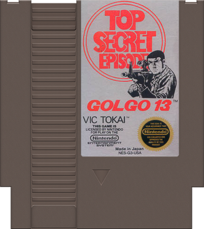 Golgo 13: Top Secret Episode cartridge for Nintendo Entertainment System (NES) retro video game 