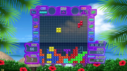 Tetris Party Deluxe for Nintendo Wii, gameplay for a puzzle video game with classic block-stacking gameplay, party modes, multiplayer challenges, and family-friendly arcade fun