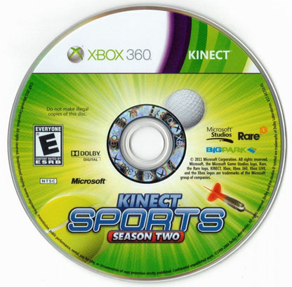 Kinect Sports: Season Two disc for Xbox 360 (X360) motion-controlled sports party video game