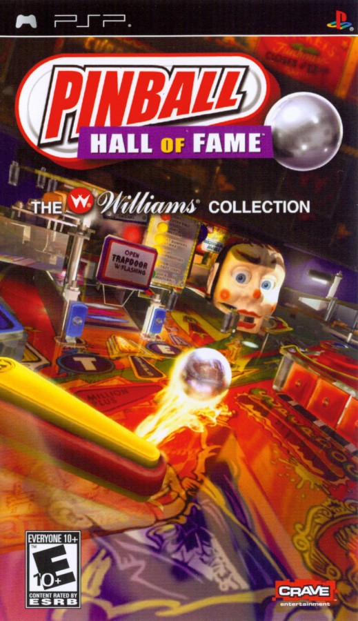 Pinball Hall of Fame: The Williams Collection cover art for PlayStation Portable (PSP) classic pinball simulation game