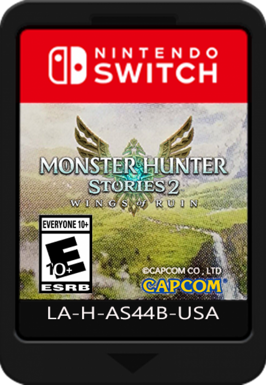 Monster Hunter Stories 2 Wings of Ruin Nintendo Switch NS for role playing adventure video game fans featuring monster collecting turn based battles Rathalos exploration colorful fantasy environments character customization egg hatching monster riding quests and immersive Monster Hunter storytelling collectible gaming appeal game cartridge