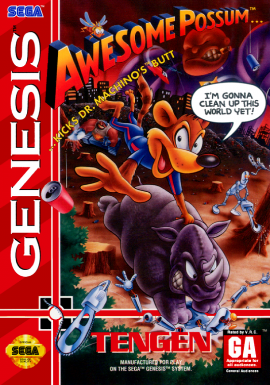 Awesome Possum... Kicks Dr. Machino's Butt cover art for Sega Genesis (GEN) video game