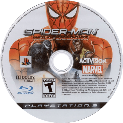 Spider-Man: Web of Shadows – PlayStation 3: Swing through an open-world city with fast-paced combat and a branching storyline featuring the black suit disc