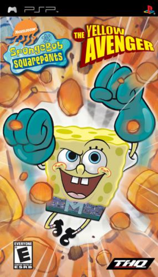 SpongeBob SquarePants: The Yellow Avenger cover art for PlayStation Portable (PSP) video game