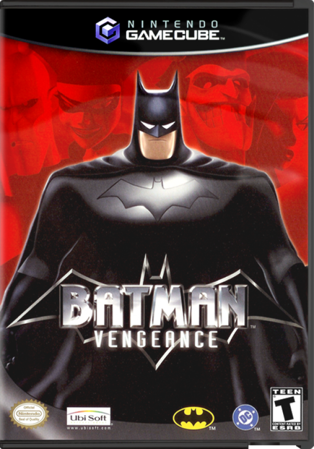 Batman Vengeance for GameCube featuring action adventure gameplay inspired by the animated series front cover