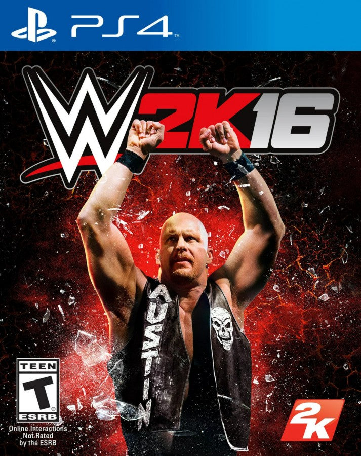 WWE 2K16 – PlayStation 4 (PS4) video game cover image, professional wrestling sports game.