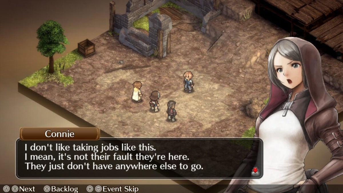 Mercenaries Blaze: Dawn of the Twin Dragons for PlayStation 4 (PS4) at Gamers INC, featuring a classic tactical RPG experience with deep turn-based combat, 3D isometric battlefields, and a branching narrative where your choices shape the fate of a kingdom in turmoil gameplay screenshot