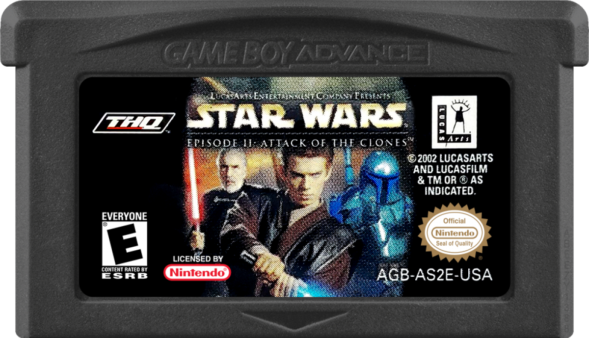 Star Wars Episode II: Attack of the Clones game cartridge for Game Boy Advance (GBA) video game