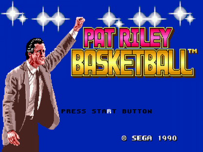 Pat Riley's Basketball title screen for Sega Genesis (GEN) video game