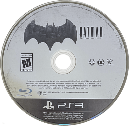 Batman The Telltale Series disc for PlayStation 3 (PS3) video game