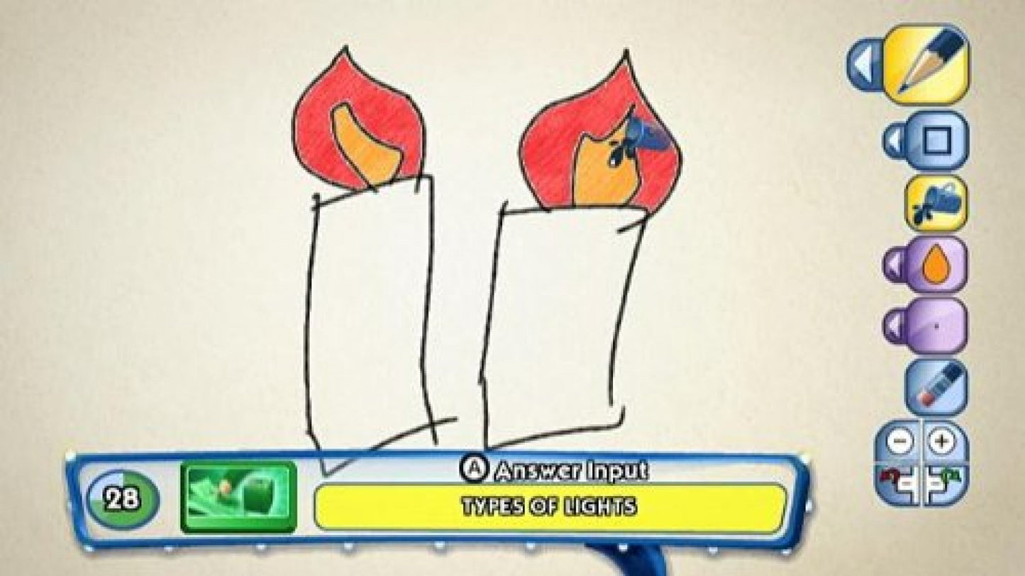 uDraw w/Pictionary gameplay for Nintendo Wii (Wii) featuring party drawing challenges with the uDraw GameTablet, guessing words and creating quick sketches.