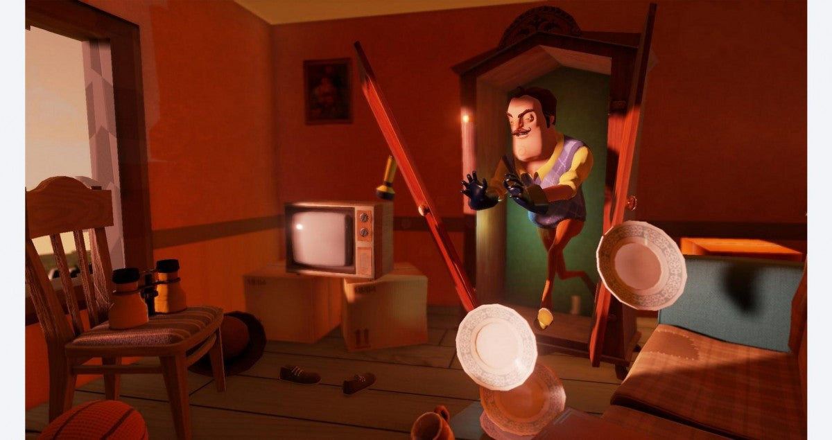 Hello Neighbor gameplay for Xbox One (XONE) stealth horror puzzle video game