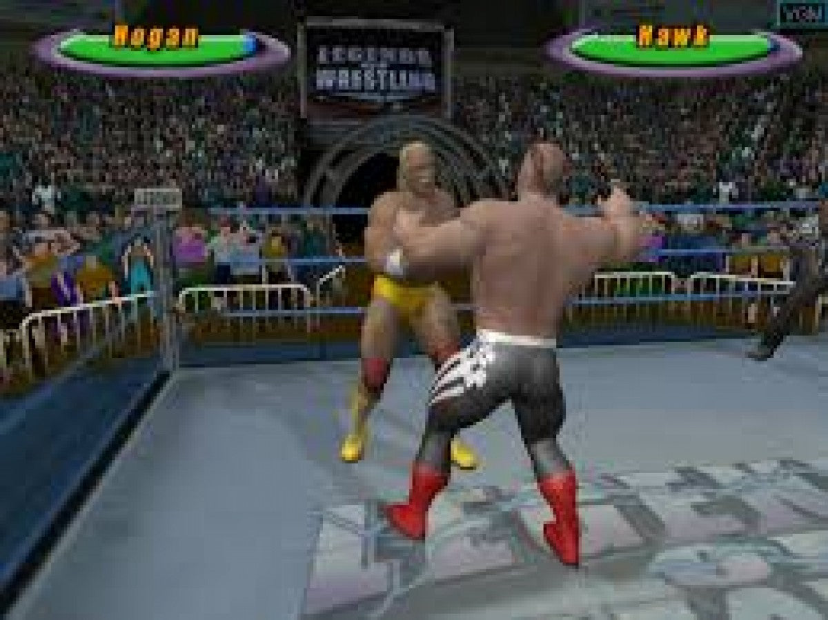 Gameplay for Legends of Wrestling GameCube GC video game, professional wrestling, fighting simulation, multiplayer, sports entertainment, classic Nintendo GameCube title
