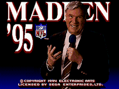 Madden NFL 95 title screen for Sega Genesis (GEN) video game
