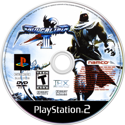 Soul Calibur III – PlayStation 2 (PS2) video game disc, 3D fighting game.