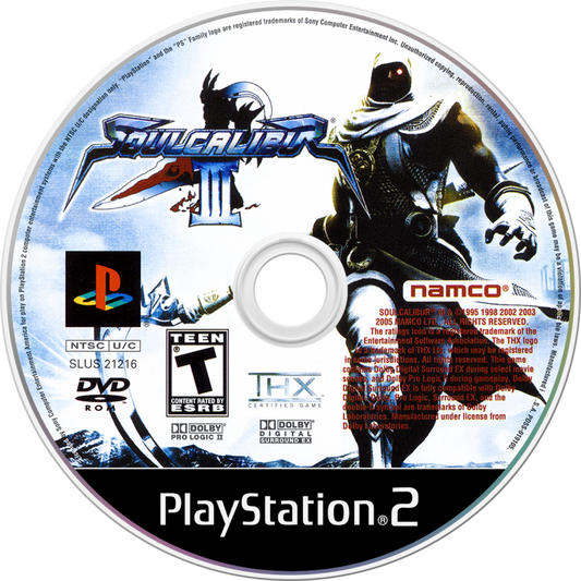 Soul Calibur III – PlayStation 2 (PS2) video game disc, 3D fighting game.