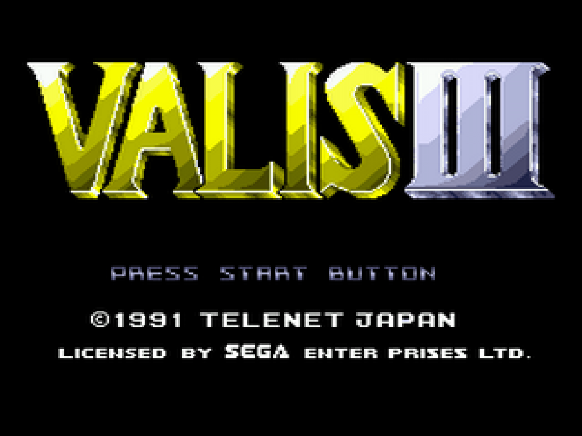Valis III title screen for Sega Genesis GEN video game