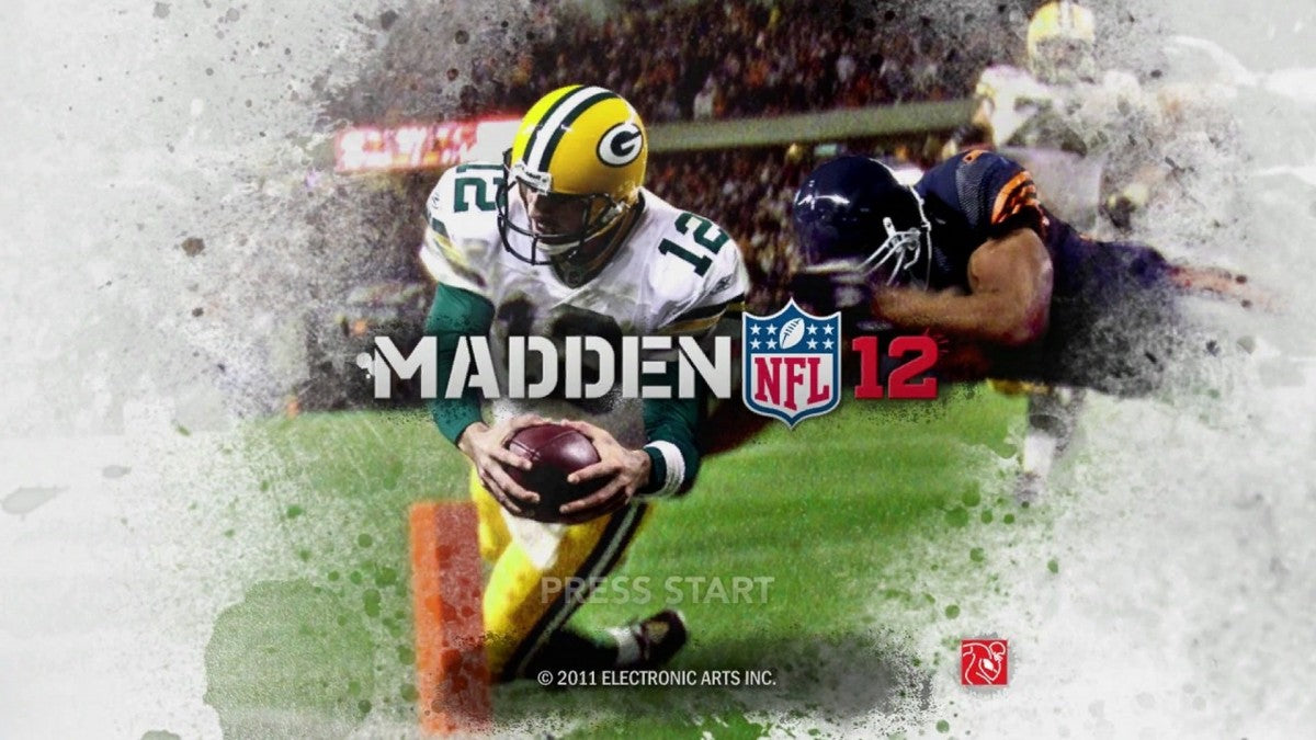 Madden NFL 12 start screen for Xbox 360 (X360) sports football video game