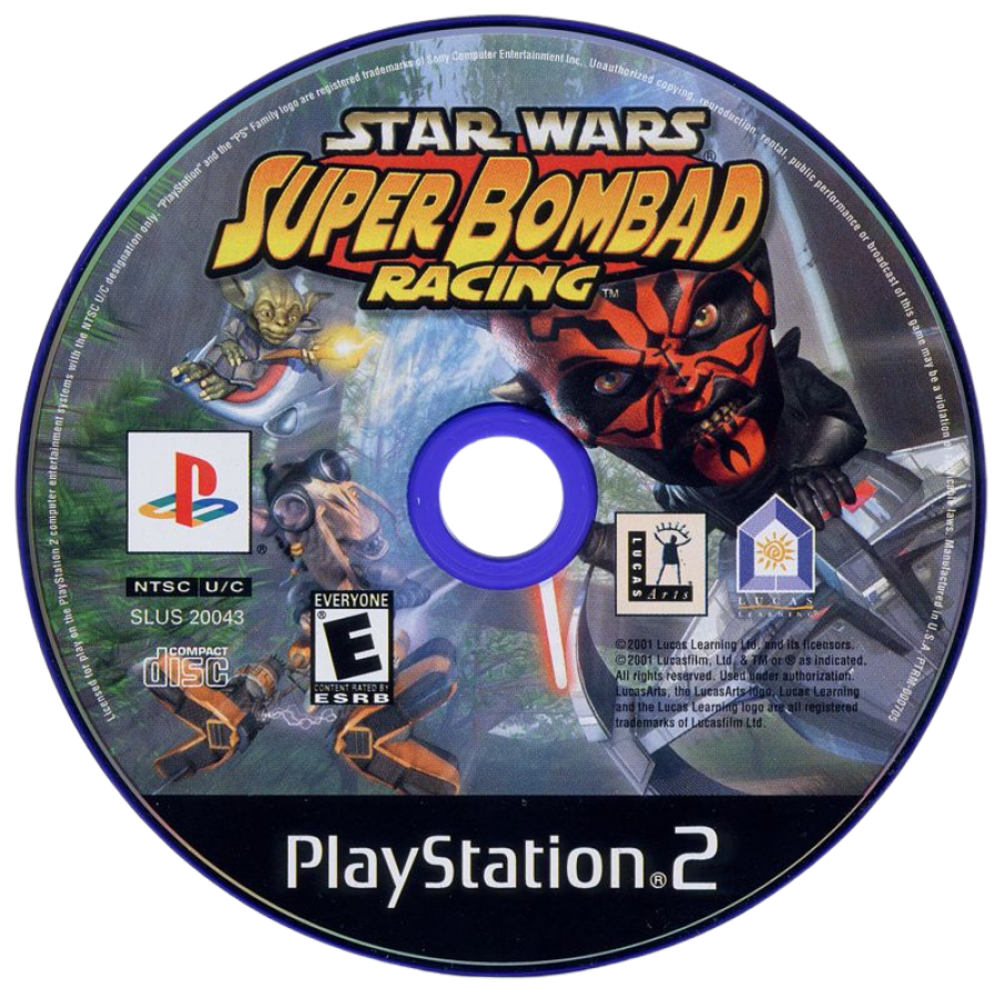 Star Wars: Super Bombad Racing – PlayStation 2 (PS2) video game disc, arcade kart racing.