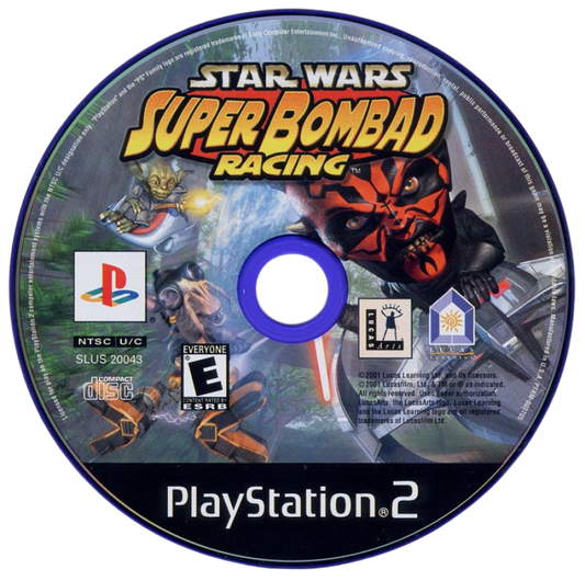 Star Wars: Super Bombad Racing – PlayStation 2 (PS2) video game disc, arcade kart racing.
