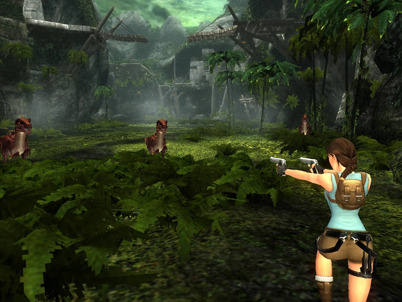 Tomb Raider Anniversary PS2 Sony PlayStation 2 action adventure game Lara Croft platforming puzzle solving exploration remake classic Tomb Raider Core Design Crystal Dynamics third person adventure PlayStation 2 software video game title gameplay