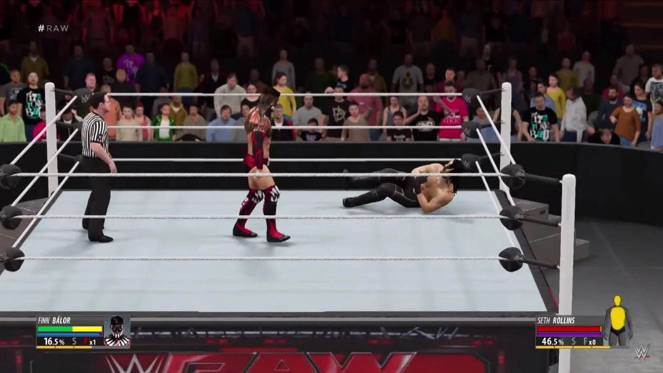 WWE 2K16 Xbox One video game, professional wrestling sports simulation, WWE superstars and legends, career and showcase modes, console title gameplay screenshot