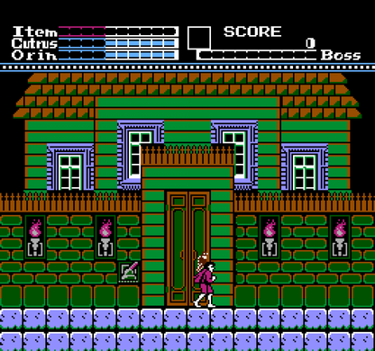 8 Eyes Nintendo Entertainment System NES for action platforming video game fans featuring side scrolling gameplay fantasy adventure sword combat collectible jewels challenging levels cooperative play with the falcon Cutrus classic NES retro gaming collectible appeal gameplay