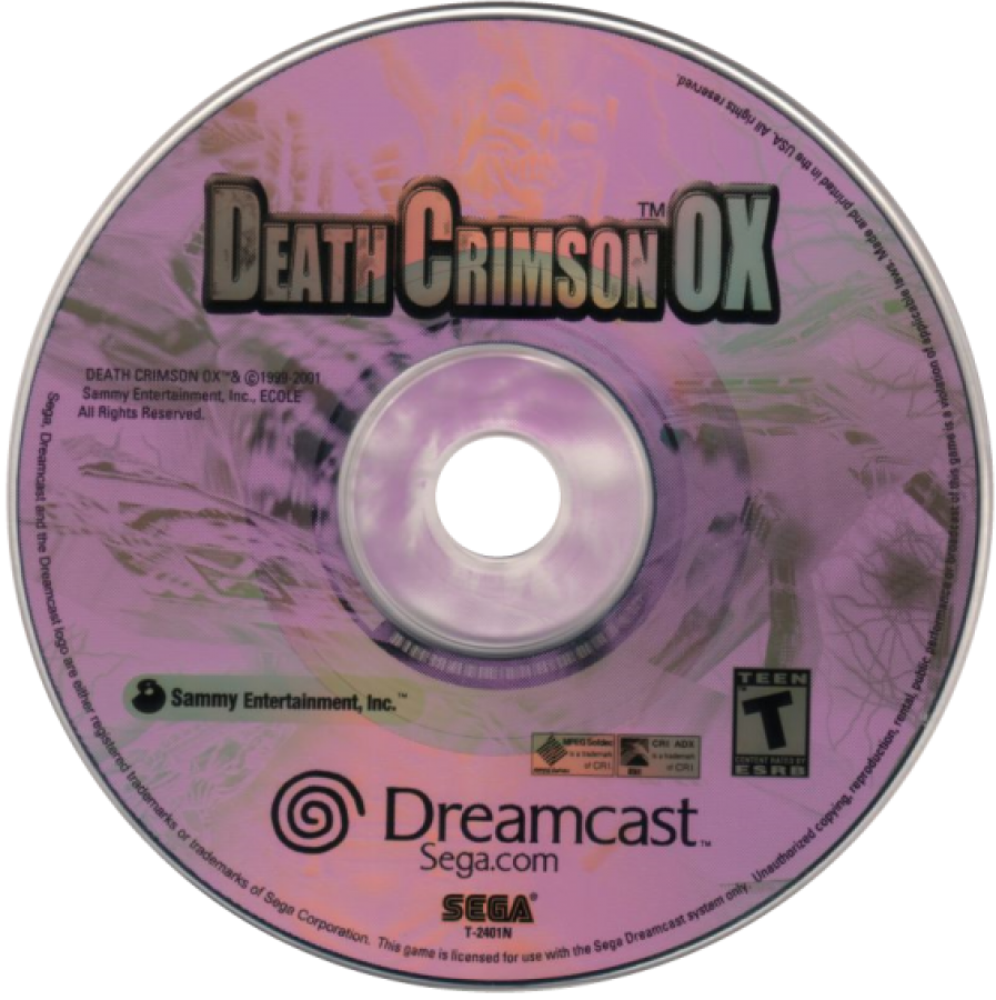 Death Crimson OX Sega Dreamcast retro video game light gun shooter disc