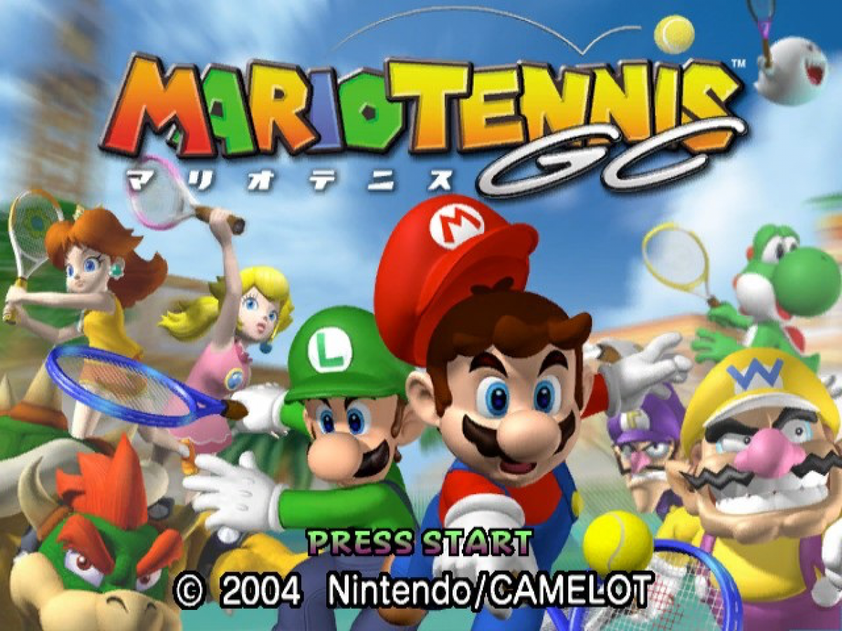 Mario Tennis GC [Import] start screen for GameCube (GC) sports tennis video game