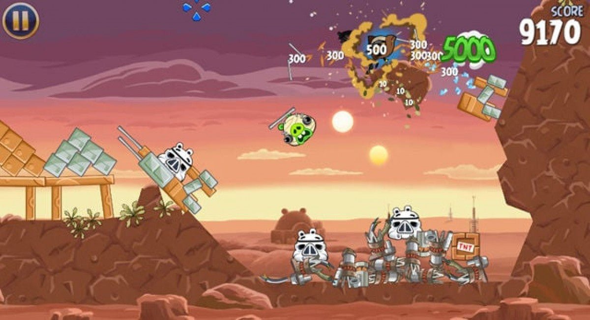 Angry Birds Star Wars PlayStation 3 featuring crossover puzzle gameplay with Star Wars themed characters and levels gameplay