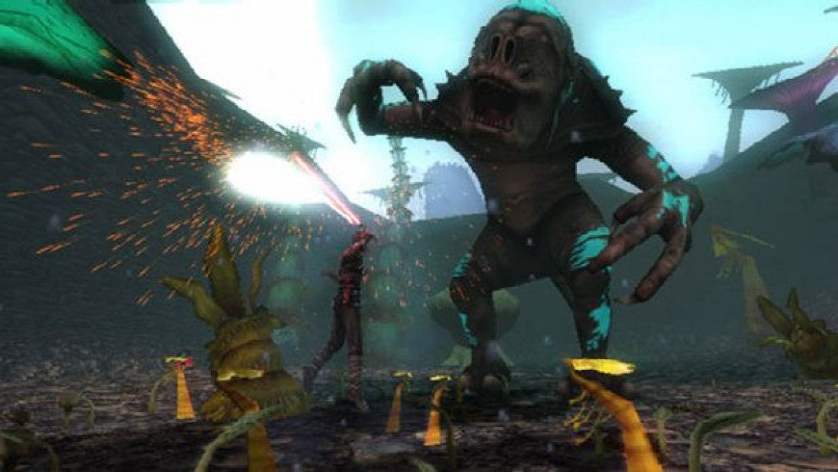 Star Wars: The Force Unleashed – PlayStation 2 (PS2) video game gameplay, action-adventure lightsaber combat.