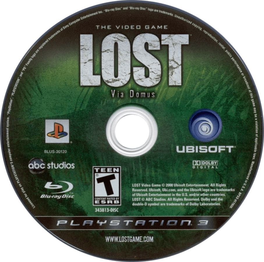 Lost: Via Domus disc art for PlayStation 3 (PS3) video game