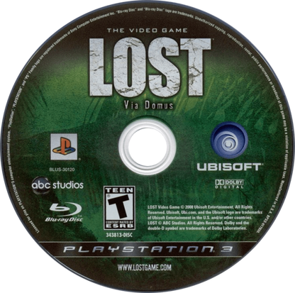Lost: Via Domus disc art for PlayStation 3 (PS3) video game