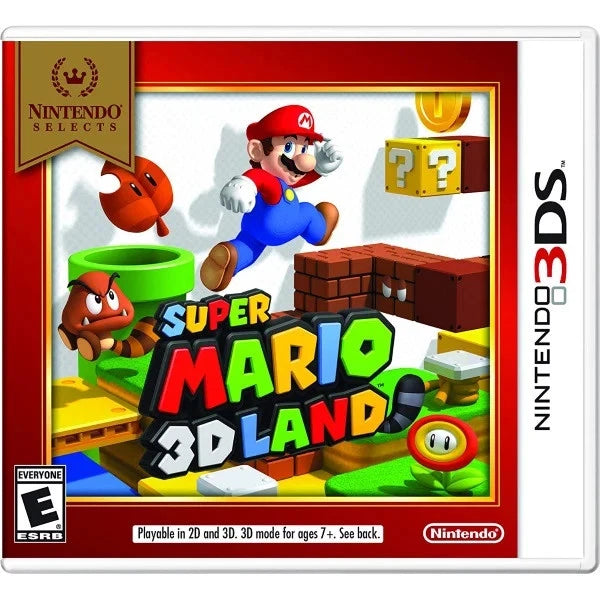 Super Mario 3D Land Nintendo Selects Nintendo 3DS 3DS for retro video game enthusiasts featuring 3D platforming gameplay classic Mario characters colorful worlds power ups challenging levels coin collecting creative obstacles cover art