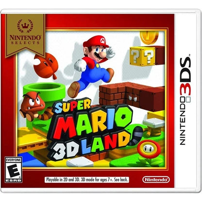 Super Mario 3D Land Nintendo Selects Nintendo 3DS 3DS for retro video game enthusiasts featuring 3D platforming gameplay classic Mario characters colorful worlds power ups challenging levels coin collecting creative obstacles cover art