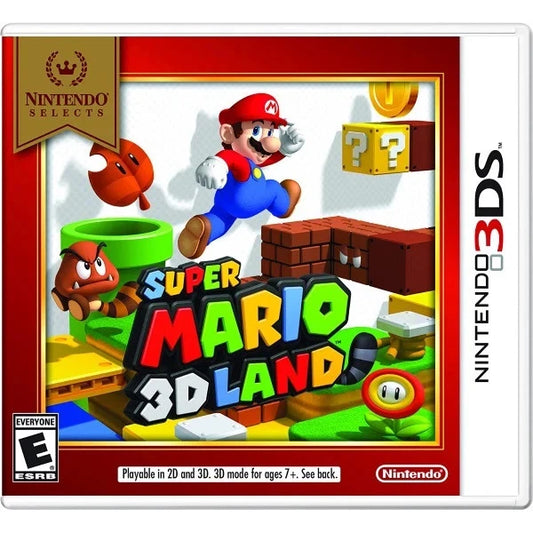 Super Mario 3D Land Nintendo Selects Nintendo 3DS 3DS for retro video game enthusiasts featuring 3D platforming gameplay classic Mario characters colorful worlds power ups challenging levels coin collecting creative obstacles cover art