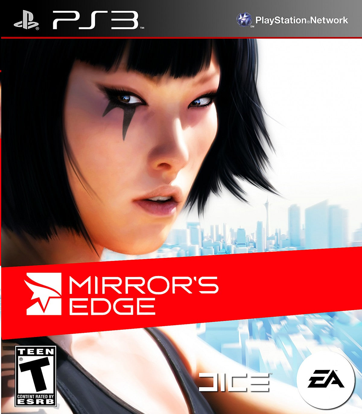 Mirror's Edge PlayStation 3 first-person action-adventure parkour free-running game dystopian city time trials first-person platformer front cover