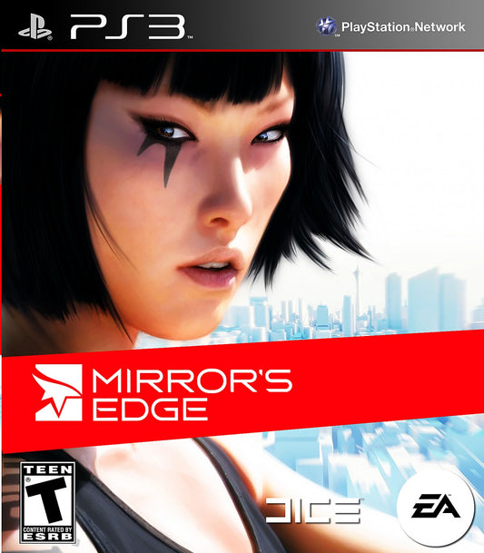 Mirror's Edge PlayStation 3 first-person action-adventure parkour free-running game dystopian city time trials first-person platformer front cover