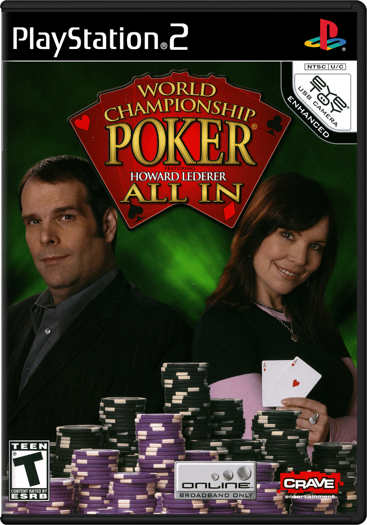 World Championship Poker: Featuring Howard Lederer – All In for PlayStation 2 poker card game featuring Texas Hold em tournaments casino style gameplay multiplayer modes career mode cover