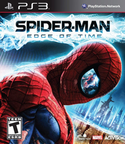 Spider-Man: Edge of Time PS3 action-adventure video game cover art.