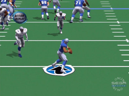 NFL 2K Sega All Stars Dreamcast game featuring arcade-style football gameplay and classic Sega sports presentation screenshot