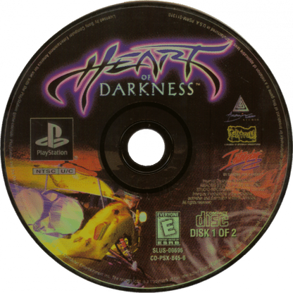 Heart of Darkness disc for PlayStation 1 (PS1) video game